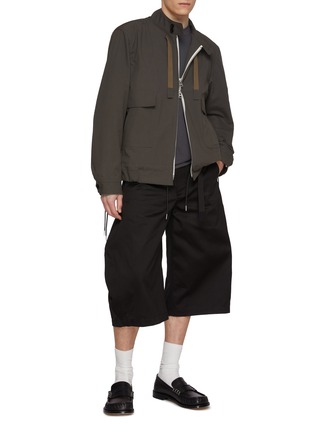 模特儿示范图 - 点击放大 - SACAI - Drawstring Zip Up Weather Cloth Jacket