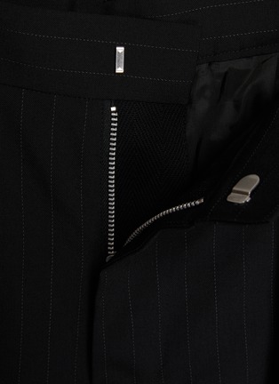  - SACAI - Chalk Striped Side Wrap Belted Cotton Blend Pants