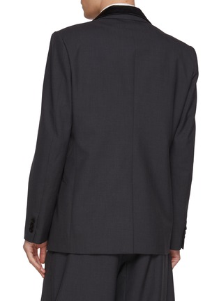 背面 - 点击放大 - SACAI - Double Breasted Layered Satin Lapel Wool Blend Blazer