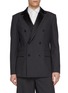 首图 - 点击放大 - SACAI - Double Breasted Layered Satin Lapel Wool Blend Blazer