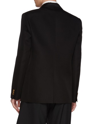 背面 - 点击放大 - SACAI - Double Breasted Layered Satin Lapel Silk Cotton Blazer