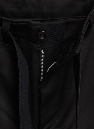  - SACAI - Belted Wide Leg Cropped Cotton Chino Pants