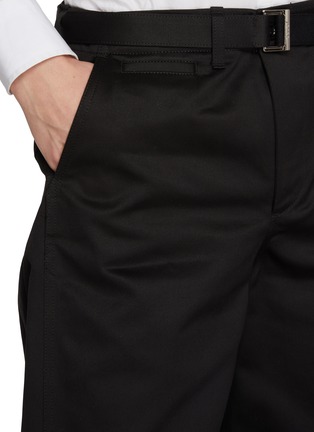  - SACAI - Belted Wide Leg Cropped Cotton Chino Pants
