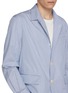  - SACAI - Single Breasted Striped Cotton Poplin Blazer