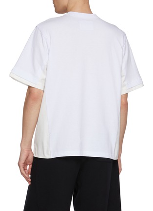 背面 - 点击放大 - SACAI - Hybrid Panelled Denim Pocket Cotton T-Shirt