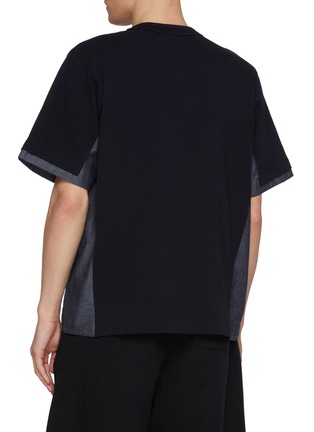 背面 - 点击放大 - SACAI - Hybrid Panelled Denim Pocket Cotton T-Shirt
