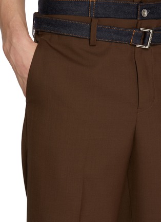  - SACAI - Belted Hybrid Double Denim Waist Wool Blend Pants