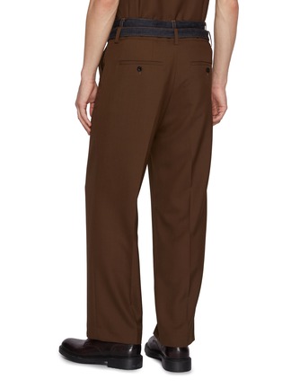 背面 - 点击放大 - SACAI - Belted Hybrid Double Denim Waist Wool Blend Pants