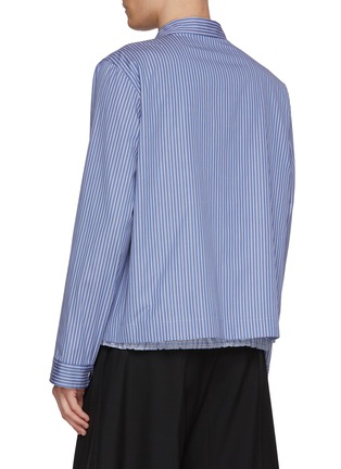 背面 - 点击放大 - SACAI - Striped Button Up Layered Hem Cotton Poplin Shirt Jacket