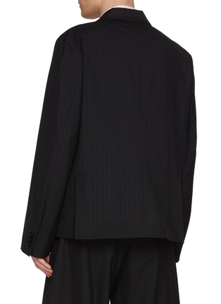 背面 - 点击放大 - SACAI - Single Breasted Chalk Striped Layered Cotton Blazer