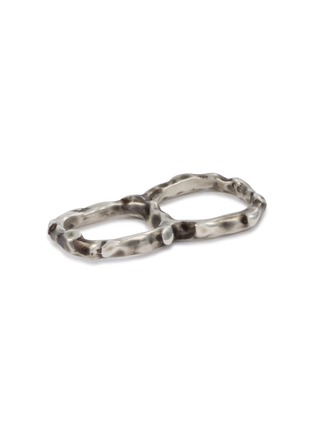 细节 - 点击放大 - ANN DEMEULEMEESTER - Lenja Futuristic Fine Thorn Double Ring — Size 53