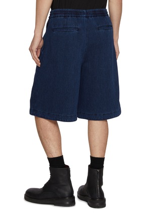 背面 - 点击放大 - JUUN.J - Dark Wash Textured Drawstring Waist Denim Shorts