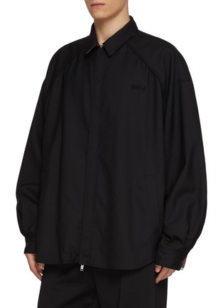 细节 - 点击放大 - JUUN.J - Reversible Chequered Zip Up Wool Shirt Jacket