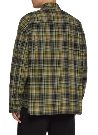 背面 - 点击放大 - JUUN.J - Long Sleeve Chequered Cotton Seersucker Shirt