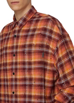  - JUUN.J - Long Sleeve Distressed Chequered Shirt