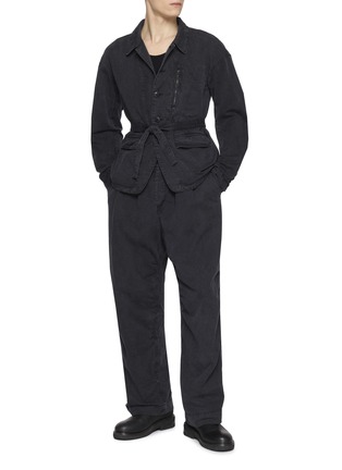 模特儿示范图 - 点击放大 - THE VIRIDI-ANNE - Belted Button Up Jacket