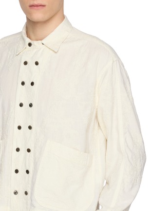  - THE VIRIDI-ANNE - Embroidered Double Row Button Cotton Linen Shirt