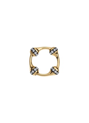 细节 - 点击放大 - SARAH EISMAN STUDIO - Chain Large Lith 18K Gold Diamond Ring — US 7