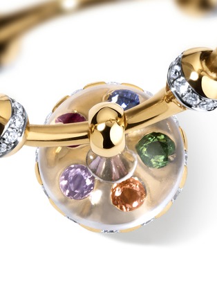 细节 - 点击放大 - SARAH EISMAN STUDIO - Sphere Lith 18K Gold Diamond Ruby Sapphire Tsavorite Garnet Drop Ring — US 7