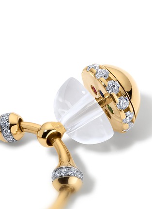  - SARAH EISMAN STUDIO - Sphere Lith 18K Gold Diamond Ruby Sapphire Tsavorite Garnet Drop Ring — US 7