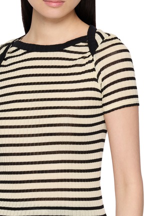  - LA FETICHE - Jaja Striped Short Sleeve Cotton Top