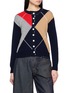 首图 - 点击放大 - LA FETICHE - Cynthia Crewneck Argyle Wool Knit Cardigan