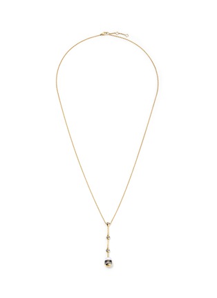 首图 - 点击放大 - SARAH EISMAN STUDIO - Pod 18K Gold Diamond Moonstone Smoky Quartz Drop Pendant Necklace