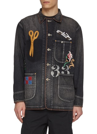 KHOKI | Medium Washed Hand Embroidered Denim Jacket