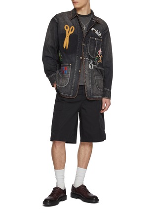 KHOKI | Medium Washed Hand Embroidered Denim Jacket