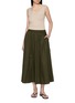 模特儿示范图 - 点击放大 - JOSEPH - Manar Elasticated Waist Cotton Sateen Midi Skirt