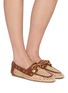 模特儿示范图 - 点击放大 - ANCIENT GREEK SANDALS - Pliaria Net Leather Boat Shoes