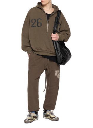 模特儿示范图 - 点击放大 - FEAR OF GOD - Half Zip Cotton Fleece Hoodie