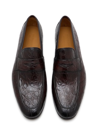 细节 - 点击放大 - MAGNANNI - Vicente Croc Leather Penny Loafers