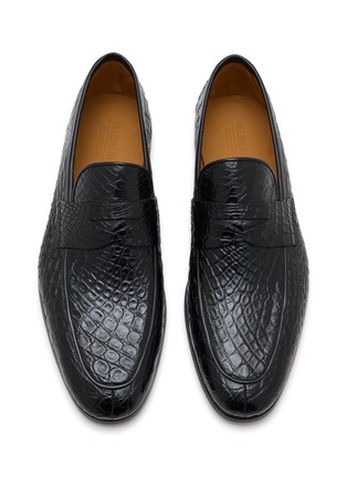 细节 - 点击放大 - MAGNANNI - Vicente Croc Leather Penny Loafers