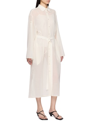 细节 - 点击放大 - R2W - Gillian Sheer Belted Wool Blend Dress