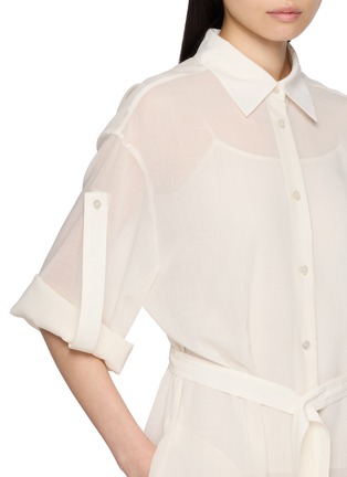  - R2W - Gillian Sheer Belted Wool Blend Dress
