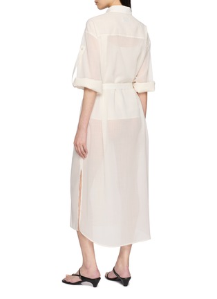背面 - 点击放大 - R2W - Gillian Sheer Belted Wool Blend Dress