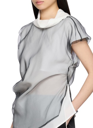  - R2W - Asymmetrical Draped Layered Sheer Top