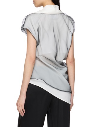 背面 - 点击放大 - R2W - Asymmetrical Draped Layered Sheer Top