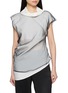 首图 - 点击放大 - R2W - Asymmetrical Draped Layered Sheer Top