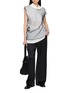 模特儿示范图 - 点击放大 - R2W - Asymmetrical Draped Layered Sheer Top