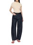 模特儿示范图 - 点击放大 - R2W - Sophia Draped Ribbed Cotton Silk Linen Knit Top