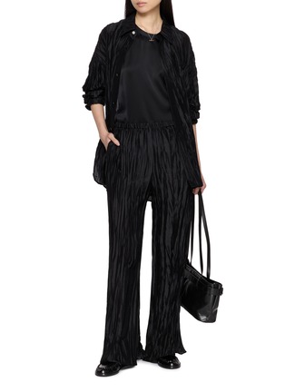 模特儿示范图 - 点击放大 - R2W - Leary Crinkled Banded Silk Blend Pants