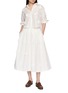 模特儿示范图 - 点击放大 - THE LOOM - Floral Embellished Pleated Silk Maxi Skirt