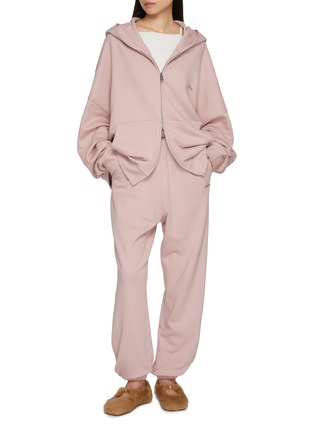 模特儿示范图 - 点击放大 - NYLORA - Embroidered Elasticated Waistband Pants