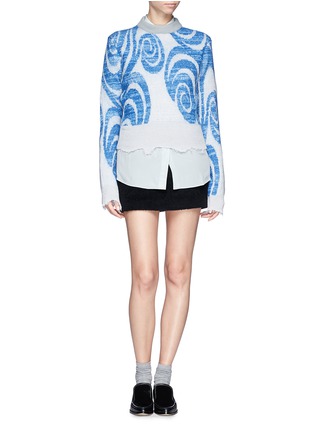 模特示范图 - 点击放大 - ACNE STUDIOS - 漩涡印花短款套头毛衣