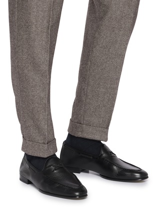 模特儿示范图 - 点击放大 - DOUCAL'S - Leather Penny Loafers