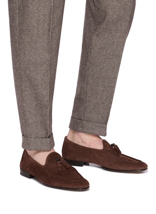 模特儿示范图 - 点击放大 - DOUCAL'S - Suede Penny Loafers