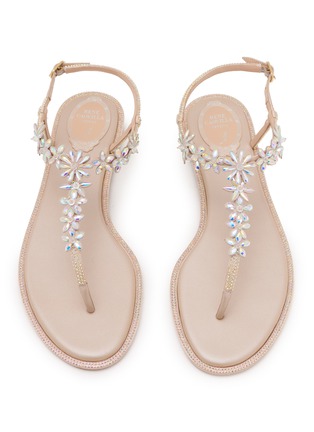 细节 - 点击放大 - RENÉ CAOVILLA - Eva Strass Embellished Satin Thong Sandals