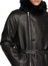  - KRUF - Belted Mink Fur Leather Long Biker Jacket